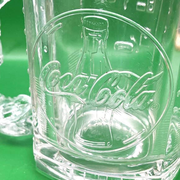 Coca-Cola Santa Claus Clear Glass Mug Handle Christmas Holiday Vending Machine - Picture 8 of 11